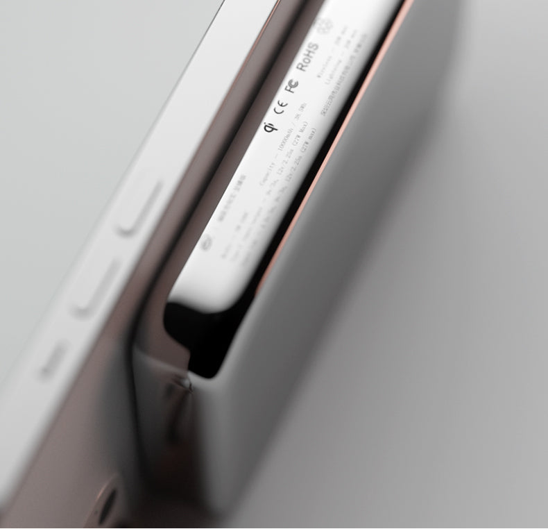 Powerbank Magnetyczny 10000mAh 27W MFi – Lustrzana Obudowa, Podstawka, Qi, MagSafe