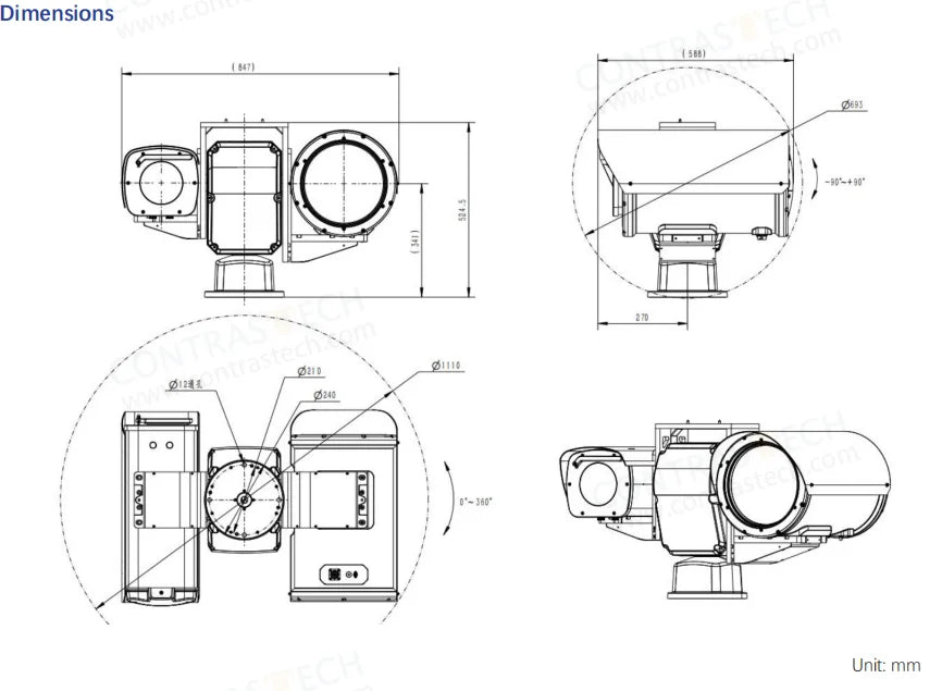 Kamera Multispektralna PTZ 4MP - Thermal 640 + 4K Zoom 12X Laser 20km