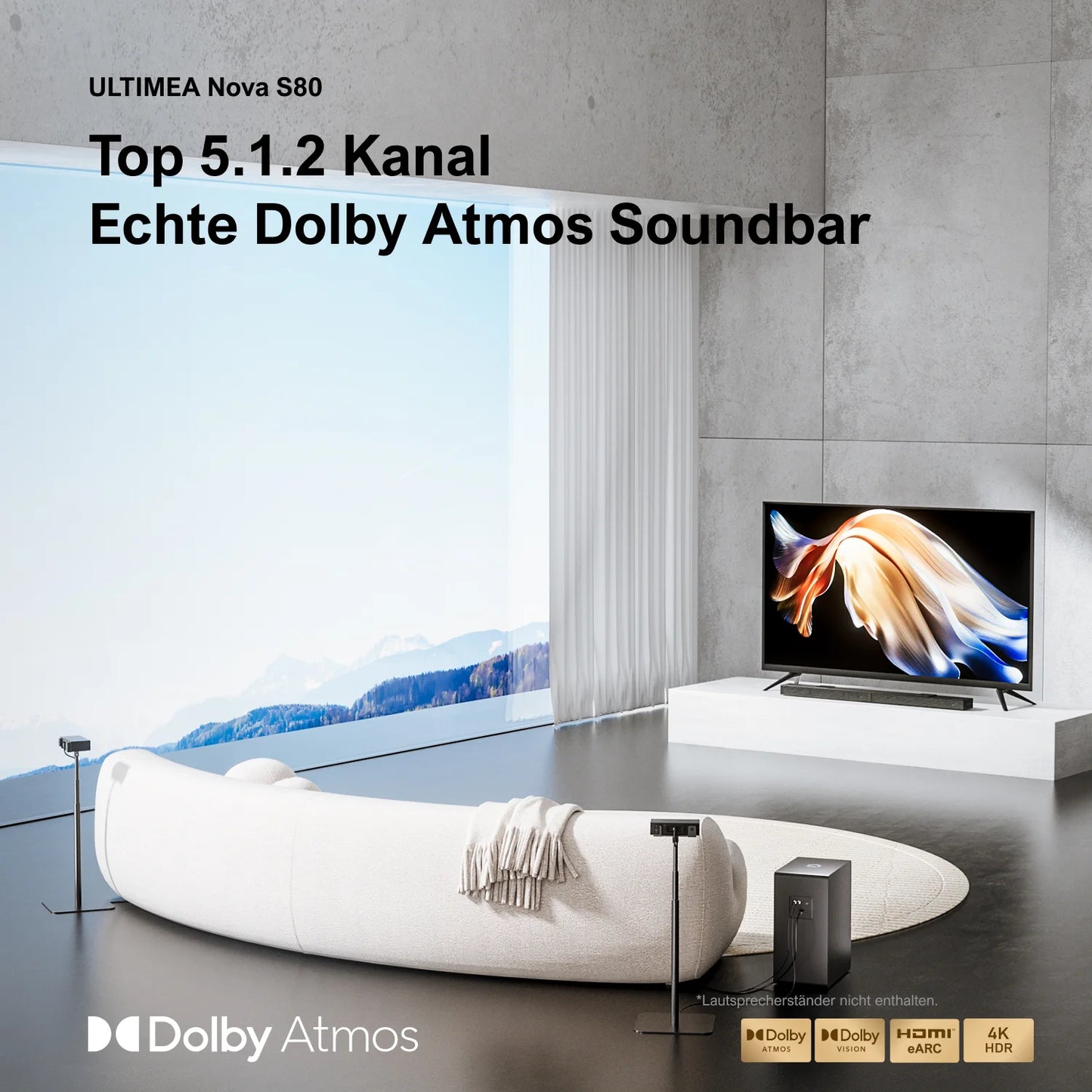 ULTIMEA 520W Soundbar 5.1.2 Dolby Atmos – Bluetooth, Obsługa 4K HDR