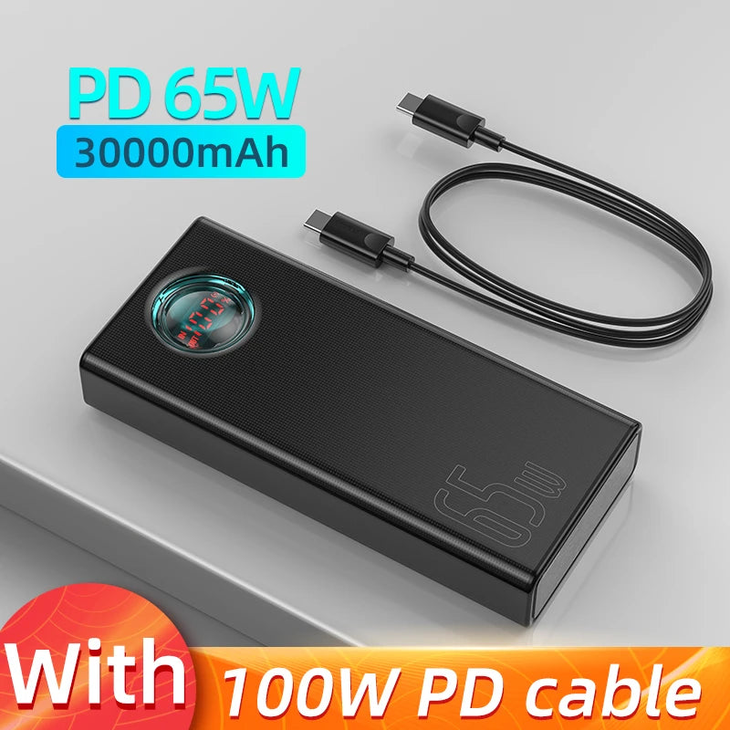 Baseus Powerbank 30000mAh 65W PD – szybkie ładowanie USB-C, duża pojemność - zdjęcie 5