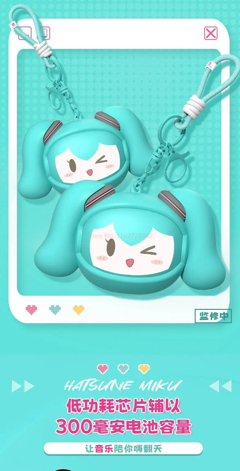 Luxub Słuchawki Klipsowe Hatsune Miku 2026 – Bilibili, Zmiana Twarzy, Bluetooth, Prezent dla Fanów Anime