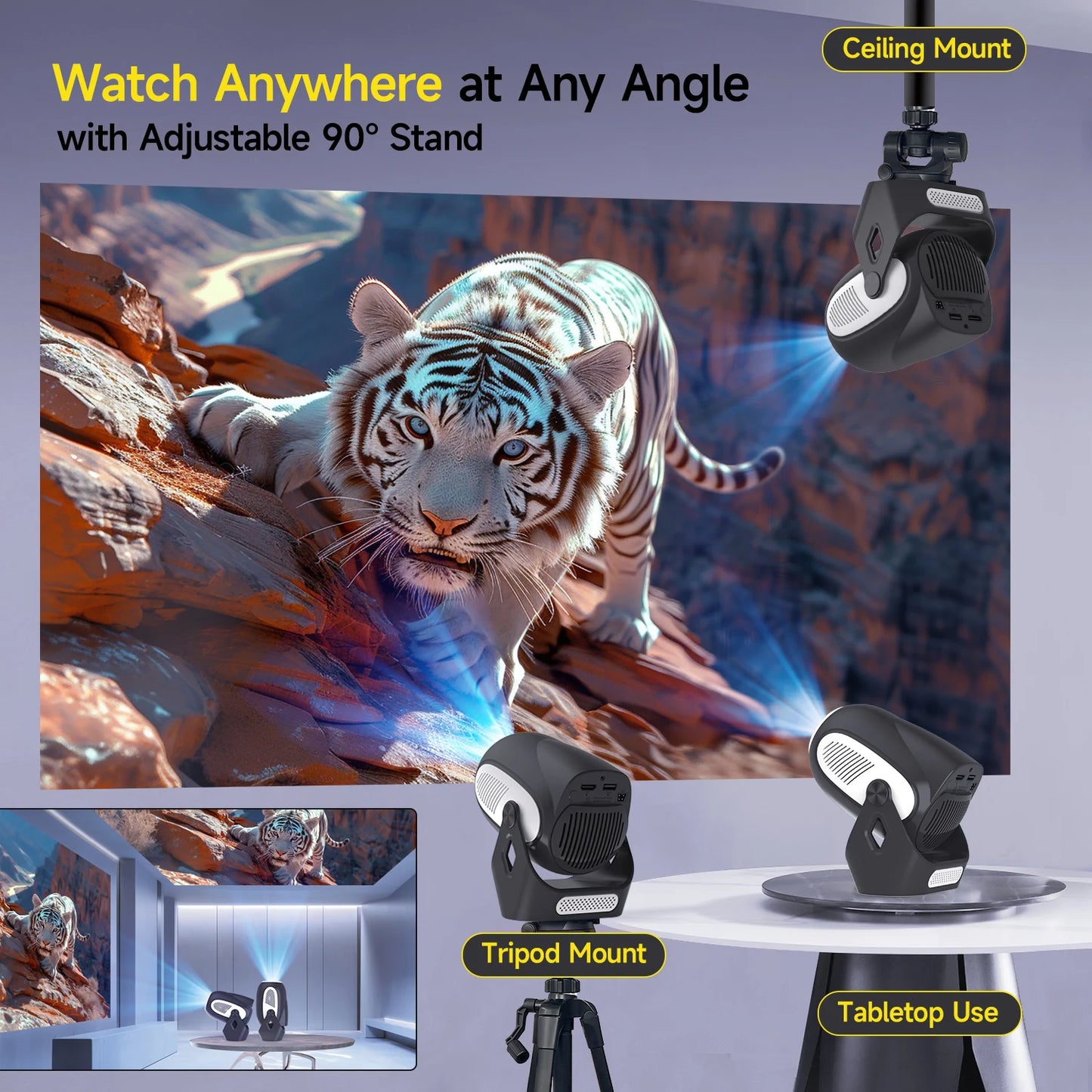 Projektor Magcubic HY300 X - Electric Focus 4K HD 300ANSI Flexible 90°