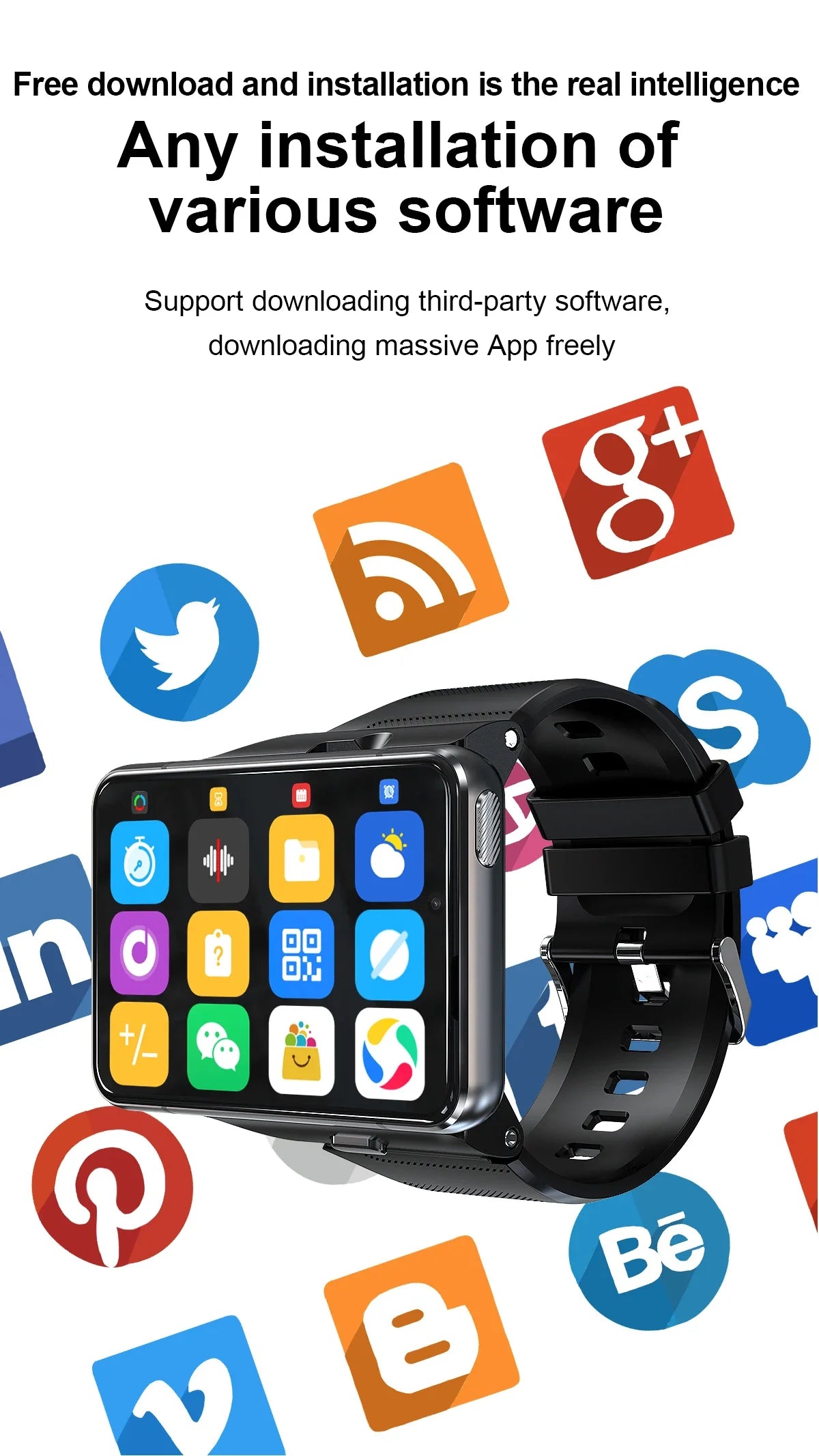 Smartwatch 4G LTE – Android 9.0, Ekran 2.88", GPS, Podwójny Aparat - zdjęcie 8