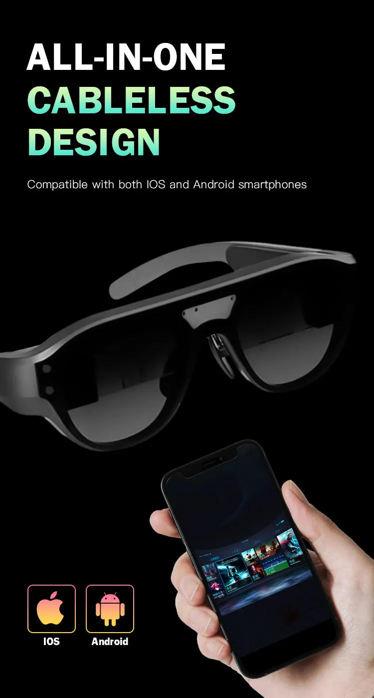 Okulary VR/AR George Vision - AI Smart AR Glasses Wearable Devices HD Private Viewing Mobile Screen Augmented Reality Projection Game Glasses For Steam Deck - Luksus i Innowacja