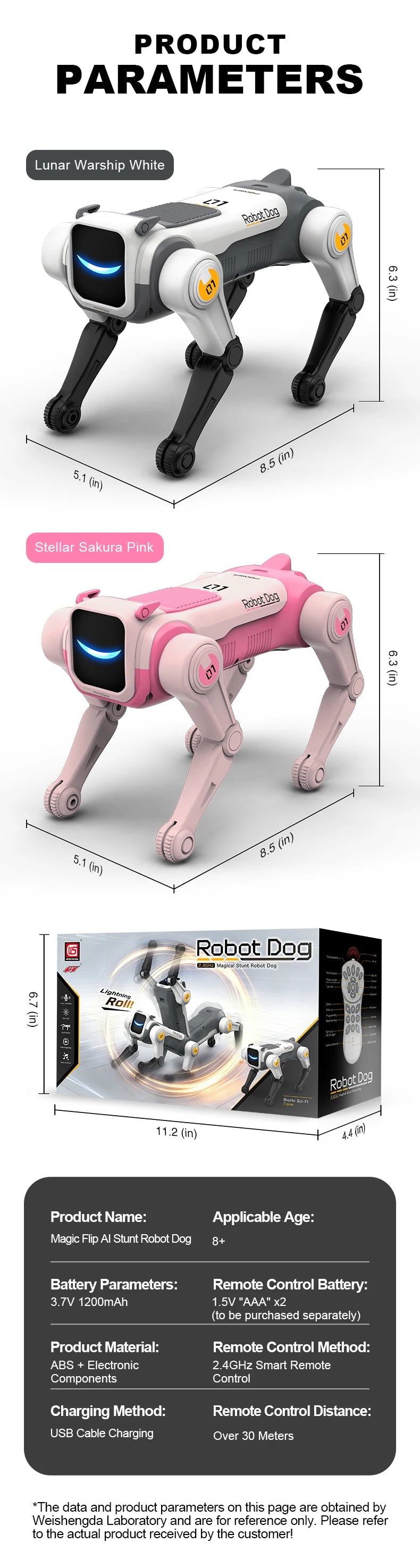 Magic Flip AI Stunt Robot Dog ANTSIR – Interaktywny Pies RC, Komendy Głosowe, Tańczy i Śpiewa