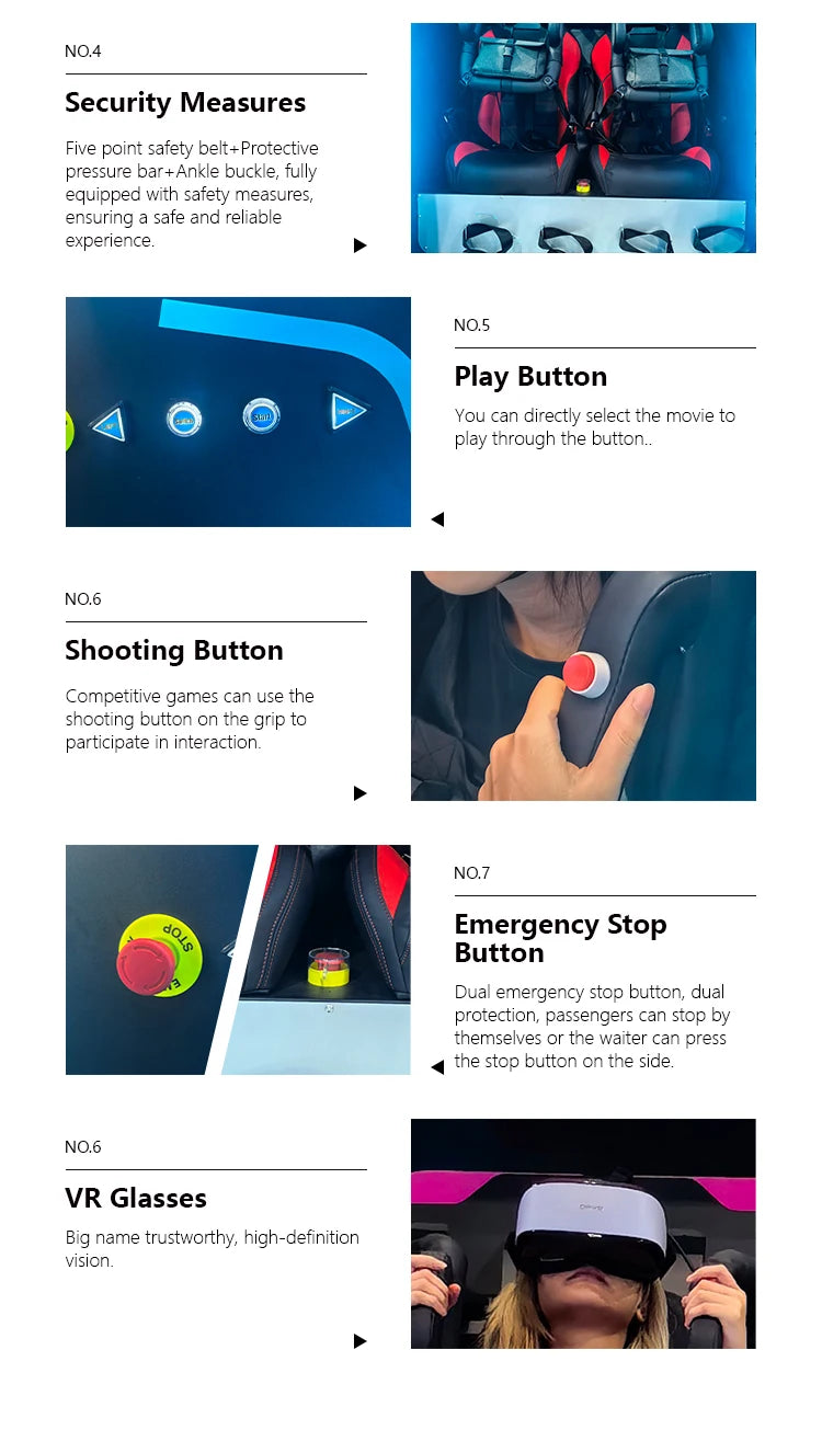 Fotel VR 360° 2-osobowy - Symulator 9D z Ruchem, Gogle Deepoon E3S, 25 Gier