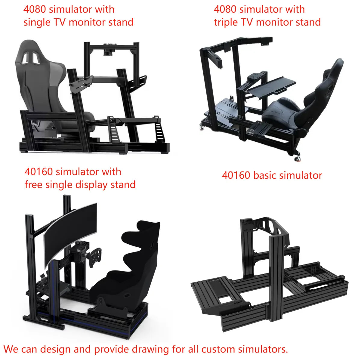 Symulator Wyścigów George Vision - Kokpit Aluminiowy 3090/4080 DIY Sim Racing Rig