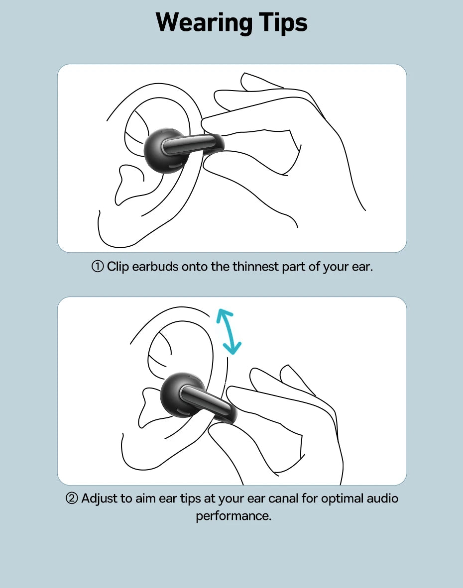 Baseus Bowie MC1 Słuchawki Klipsowe - Open-Ear Premium, Komfort - George Vision Premium