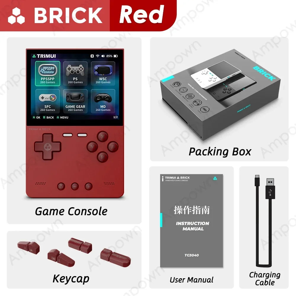 TRIMUI BRICK TG3040 – Przenośna Konsola Retro 3,2" IPS, 64GB, Metalowy Panel, LED RGB