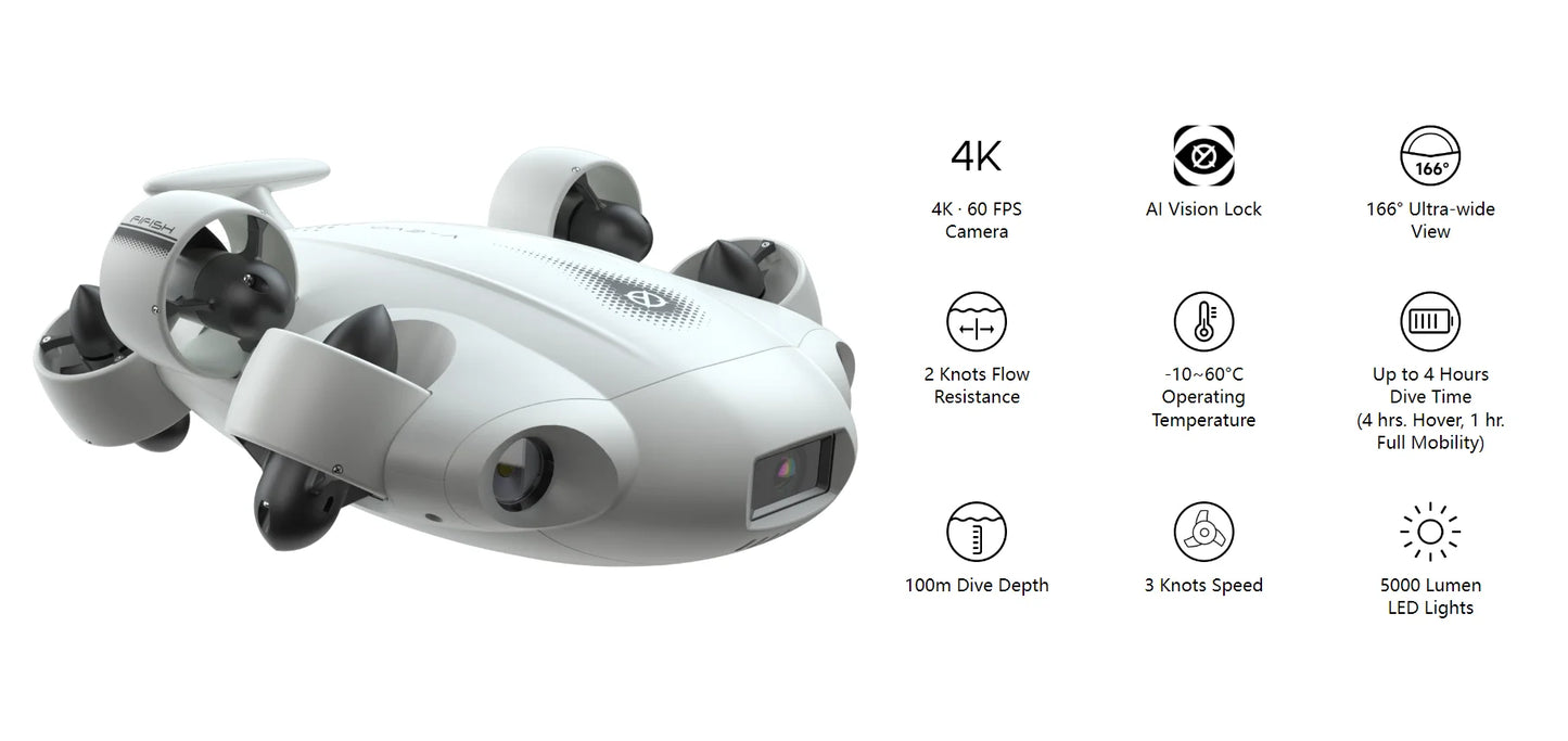Dron Podwodny George Vision - Fifish V-EVO ROV 4K 360° Roll Kabel 100m Fish Finder