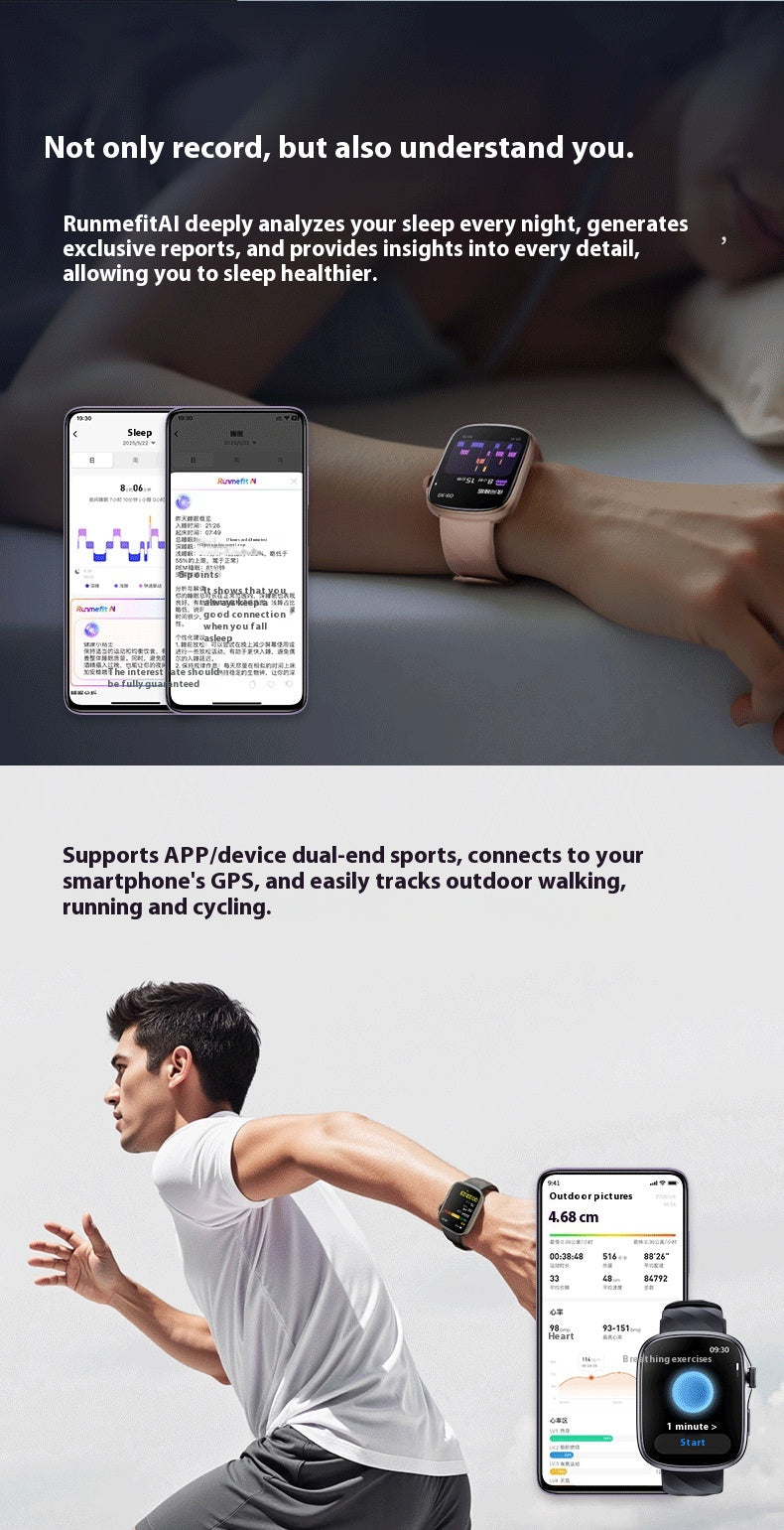 GTS10 – sportowy smartwatch z analizą snu AI