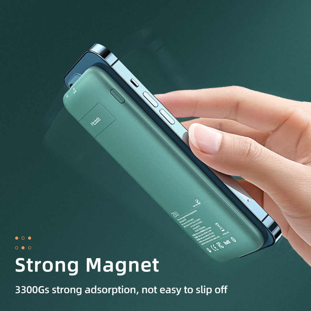 Powerbank Magnetyczny Mcdodo 10000mAh – Bezprzewodowe Ładowanie 15W, Magnes 3300Gs, MagSafe