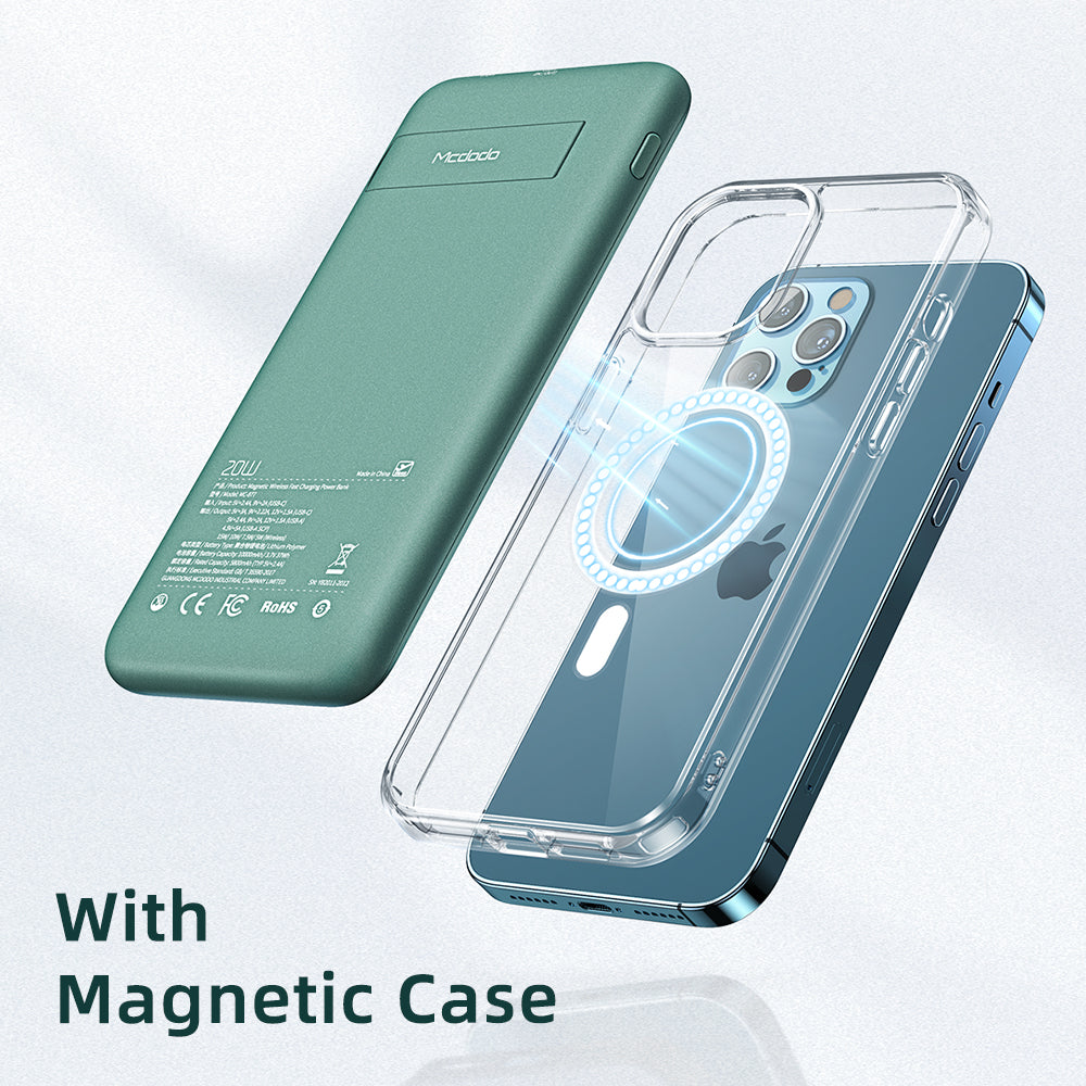Powerbank Magnetyczny Mcdodo 10000mAh – Bezprzewodowe Ładowanie 15W, Magnes 3300Gs, MagSafe