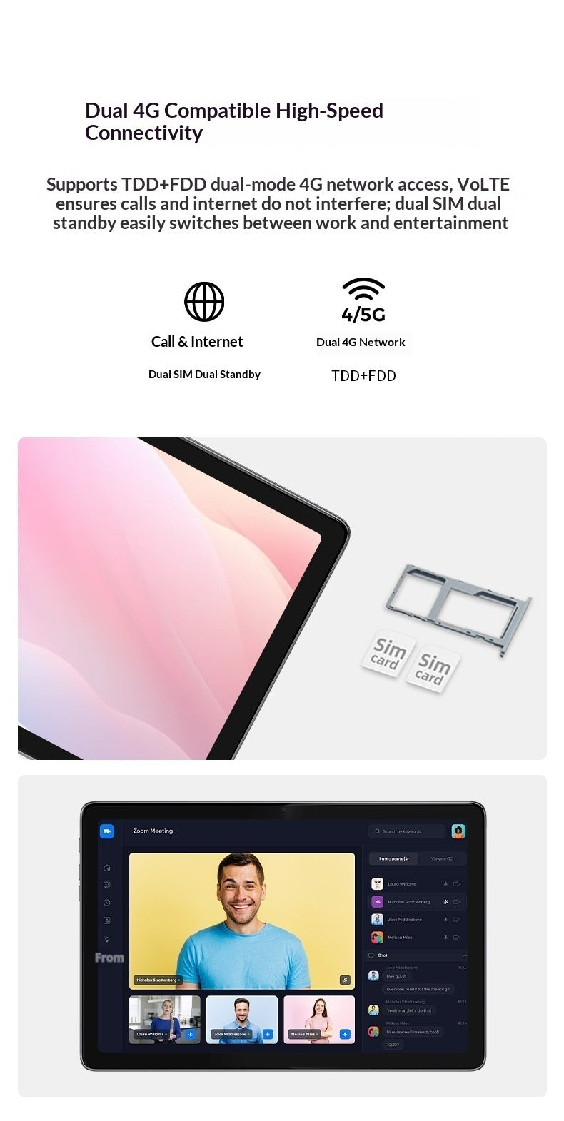 Tablet Android 10,1 cala z dużym ekranem 4G 64GB