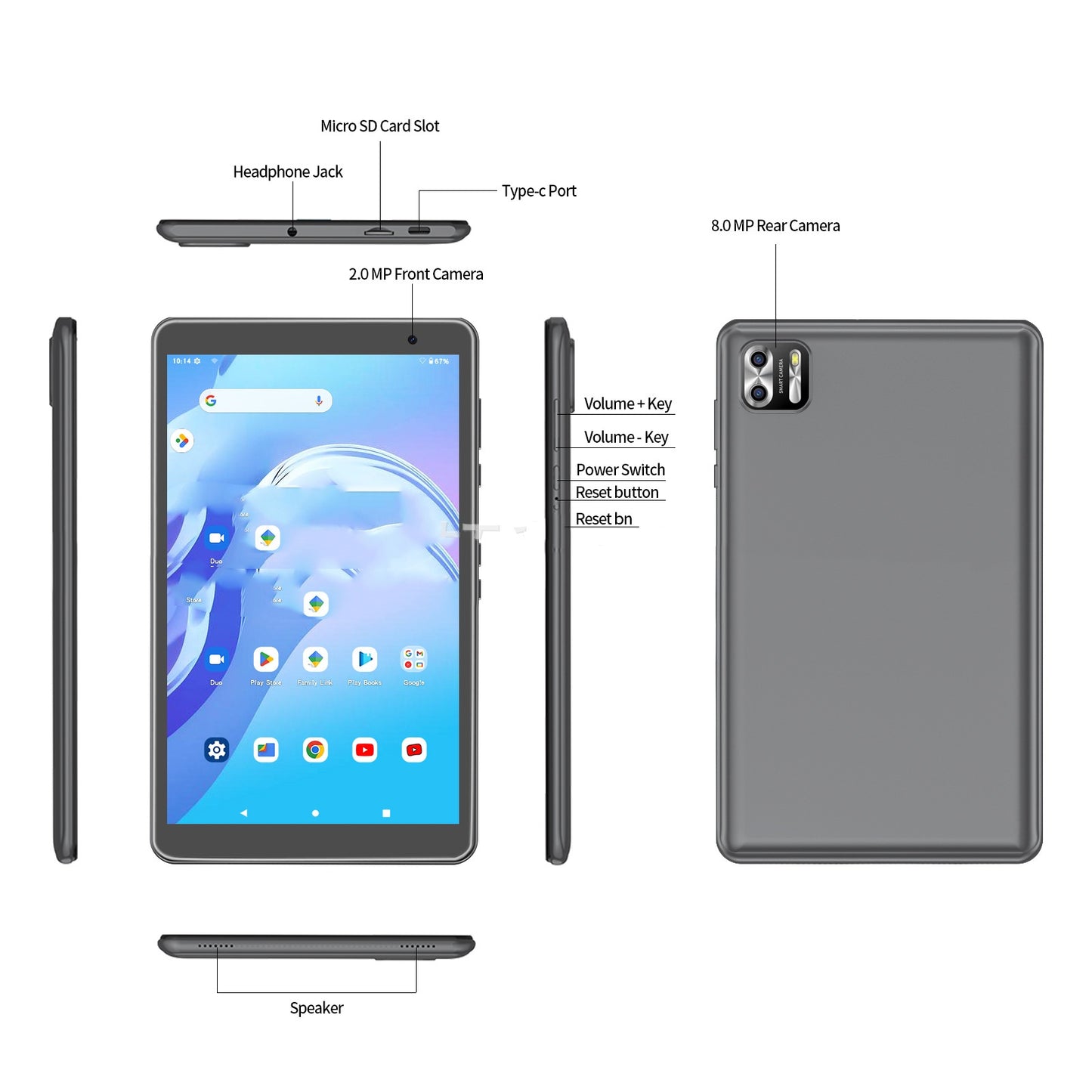 Tablet 8 cali Octa-Core Android 13 64GB