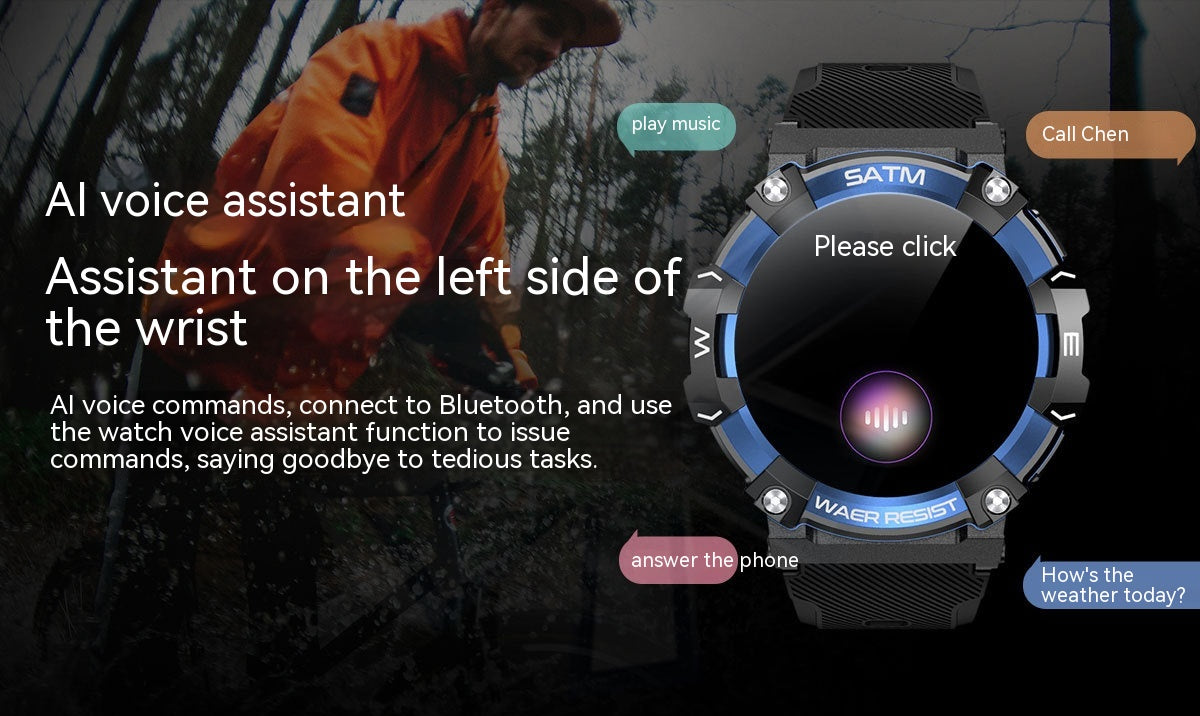 Wielofunkcyjny smartwatch męski z pomiarem tętna i snu