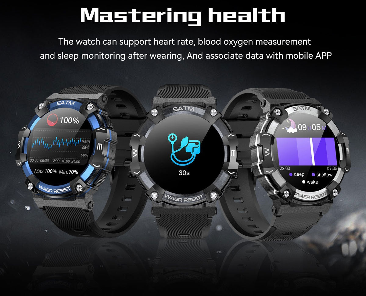 Wielofunkcyjny smartwatch męski z pomiarem tętna i snu