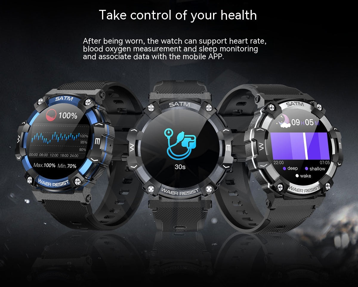 Wielofunkcyjny smartwatch męski z pomiarem tętna i snu