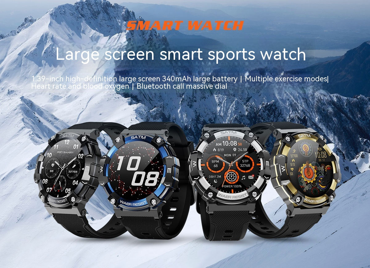 Wielofunkcyjny smartwatch męski z pomiarem tętna i snu