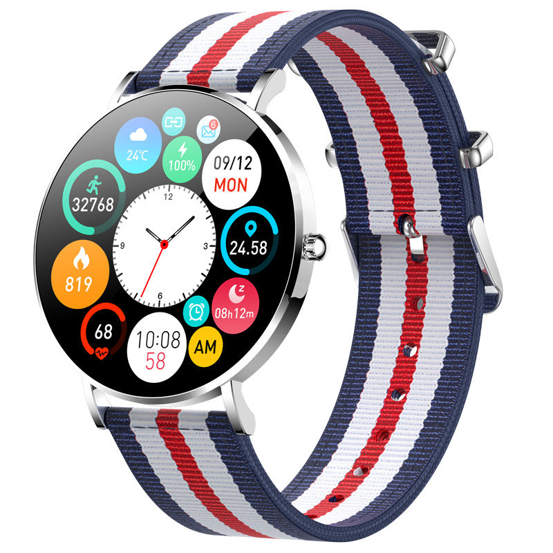 T8 – smukły damski smartwatch z rozmowami, pomiarem tętna i ciśnienia