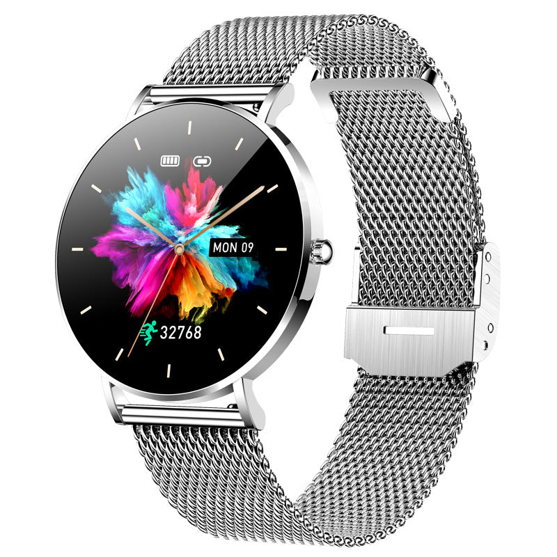 T8 – smukły damski smartwatch z rozmowami, pomiarem tętna i ciśnienia