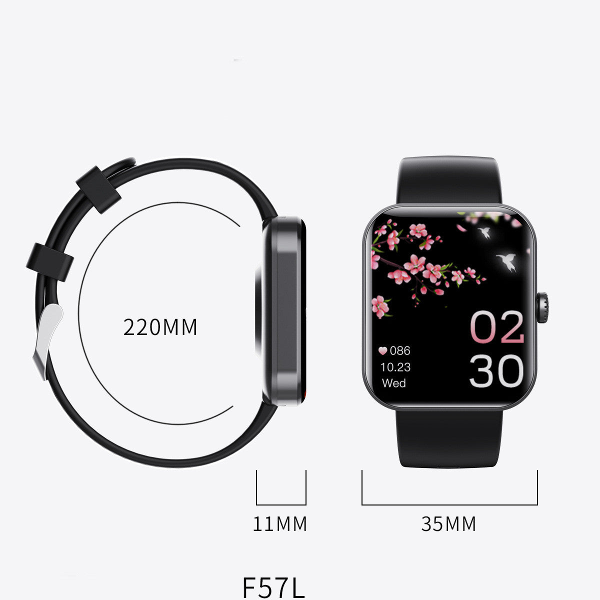 F57L – sportowy smartwatch z pomiarem tętna i ciśnienia