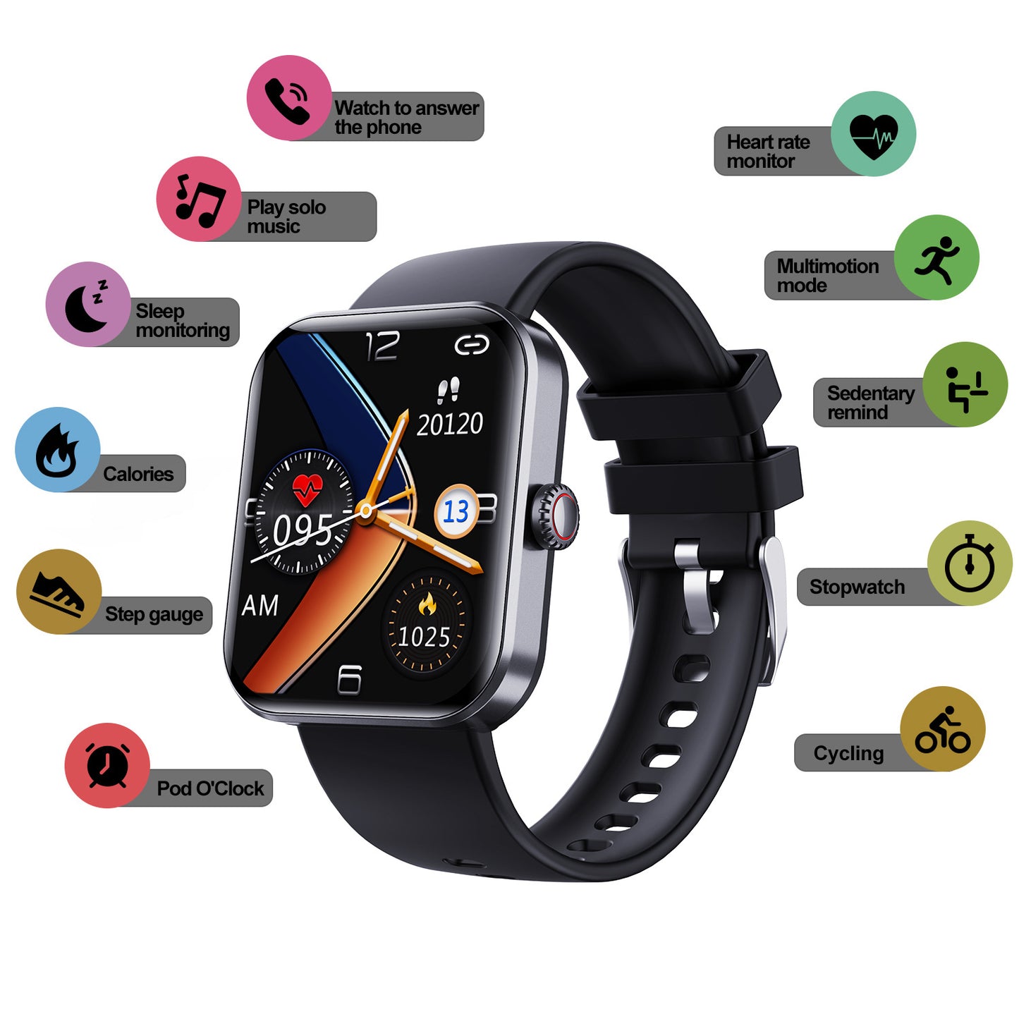 F57L – sportowy smartwatch z pomiarem tętna i ciśnienia