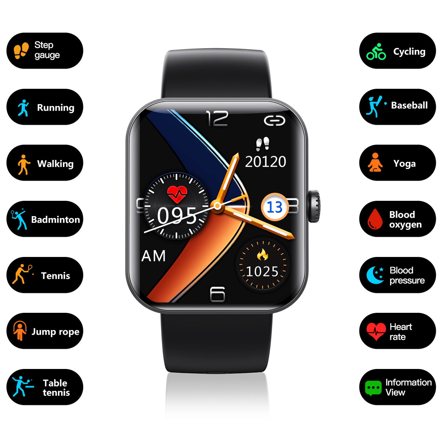 F57L – sportowy smartwatch z pomiarem tętna i ciśnienia