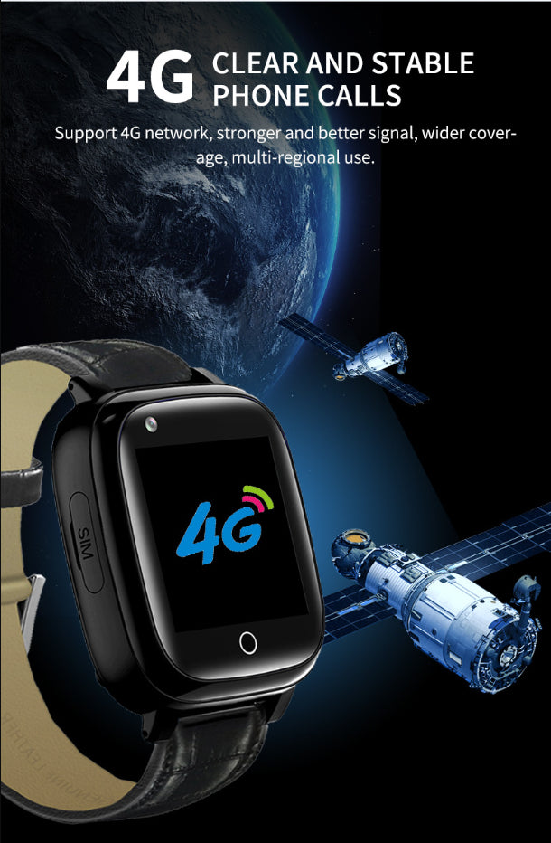 Smartwatch dla seniorów z GPS, alarmem upadku, pomiarem tętna i ciśnienia