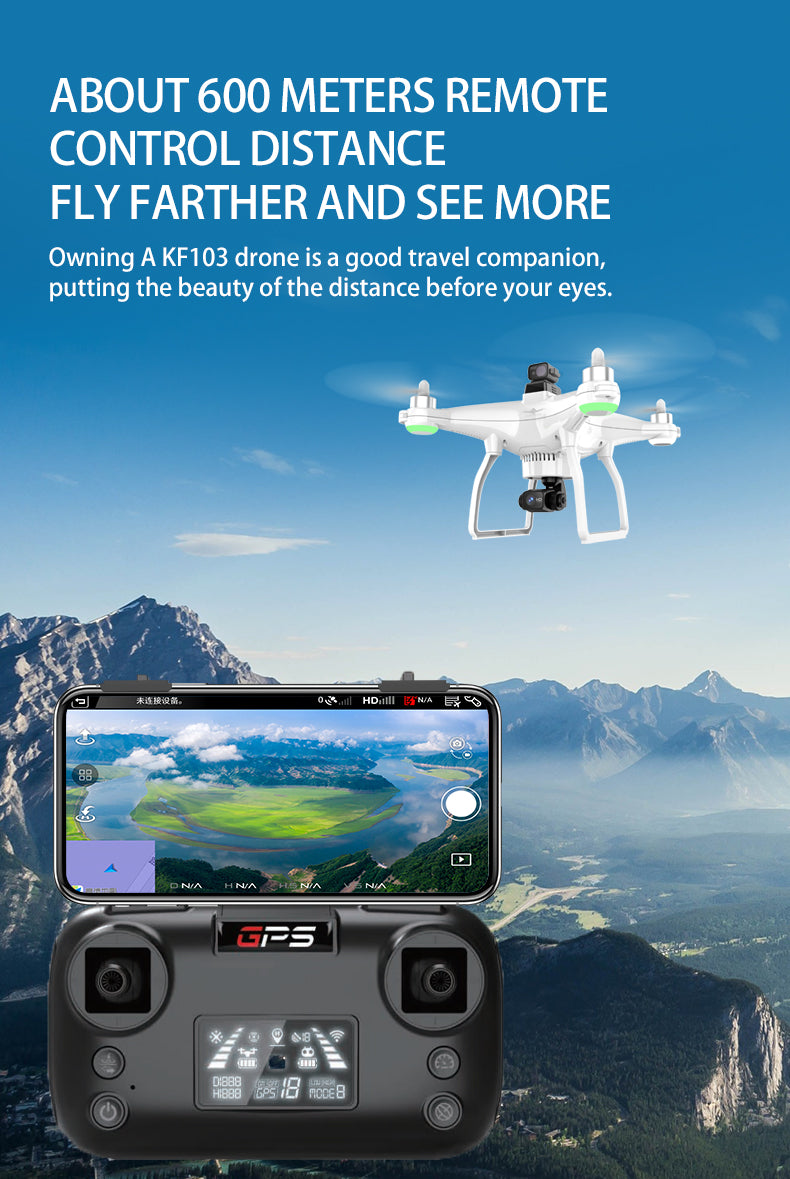 KF103 MAX Dron GPS 4K HD z 3-Osiowym Gimbalem Mechanicznym i Laserowym Unikaniem Przeszkód