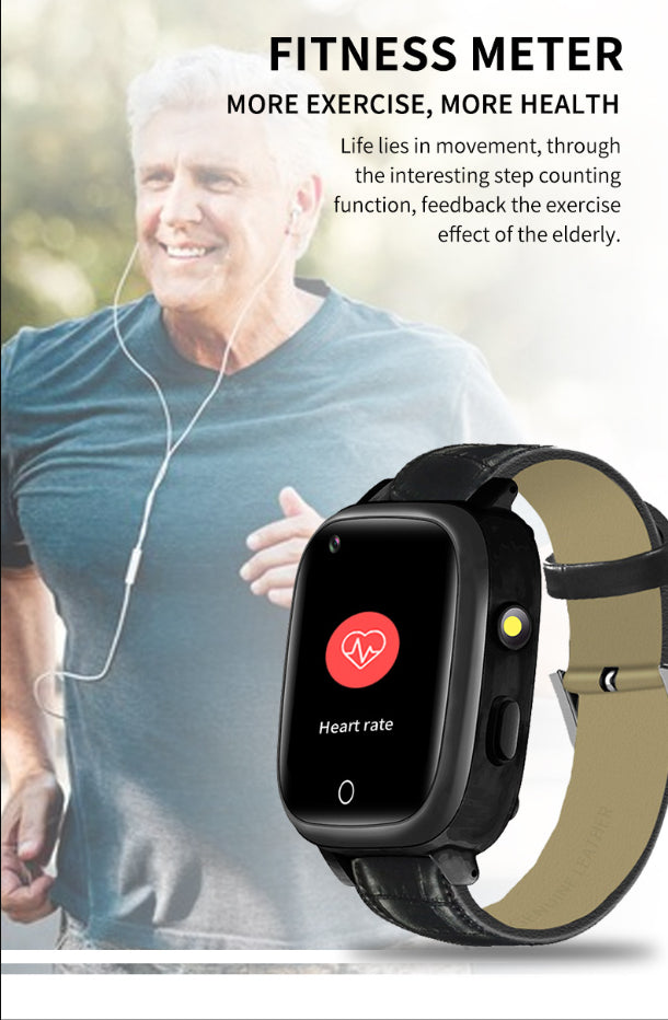 Smartwatch dla seniorów z GPS, alarmem upadku, pomiarem tętna i ciśnienia