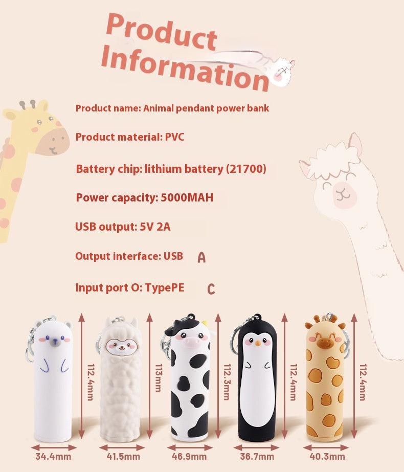 Powerbank dla Dzieci 5000mAh w Kształcie Zwierzątka - Kompaktowy