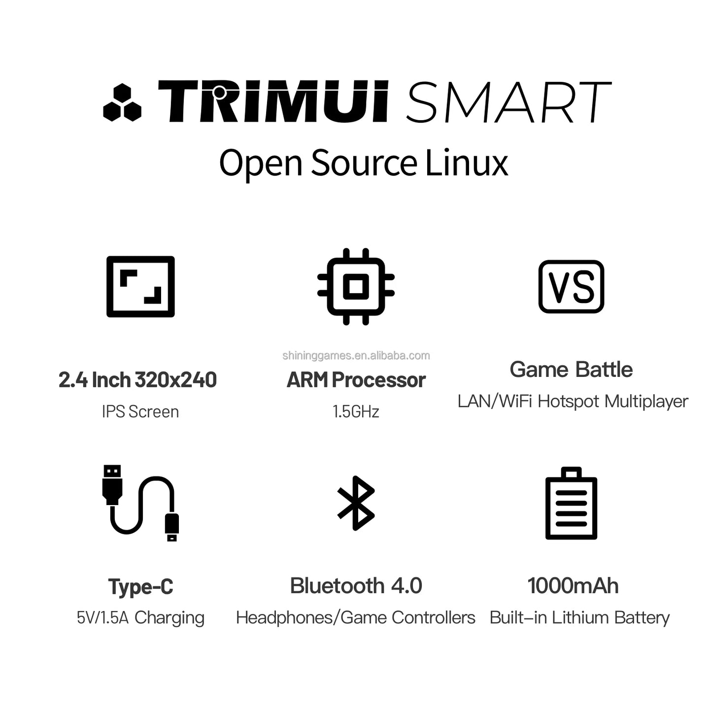 TRIMUI Smart – Konsola Retro Handheld 2,4'', 32GB (Biały)