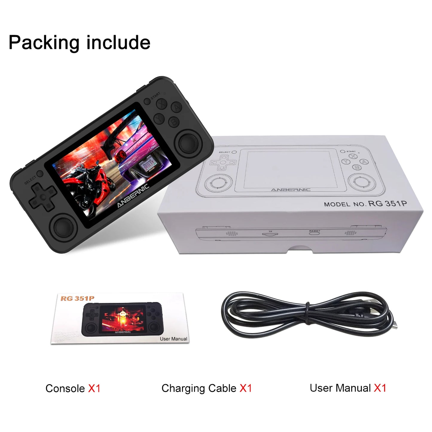 Anbernic RG351P – Konsola Retro 3,5'' IPS, RK3326 Quad-Core, Linux