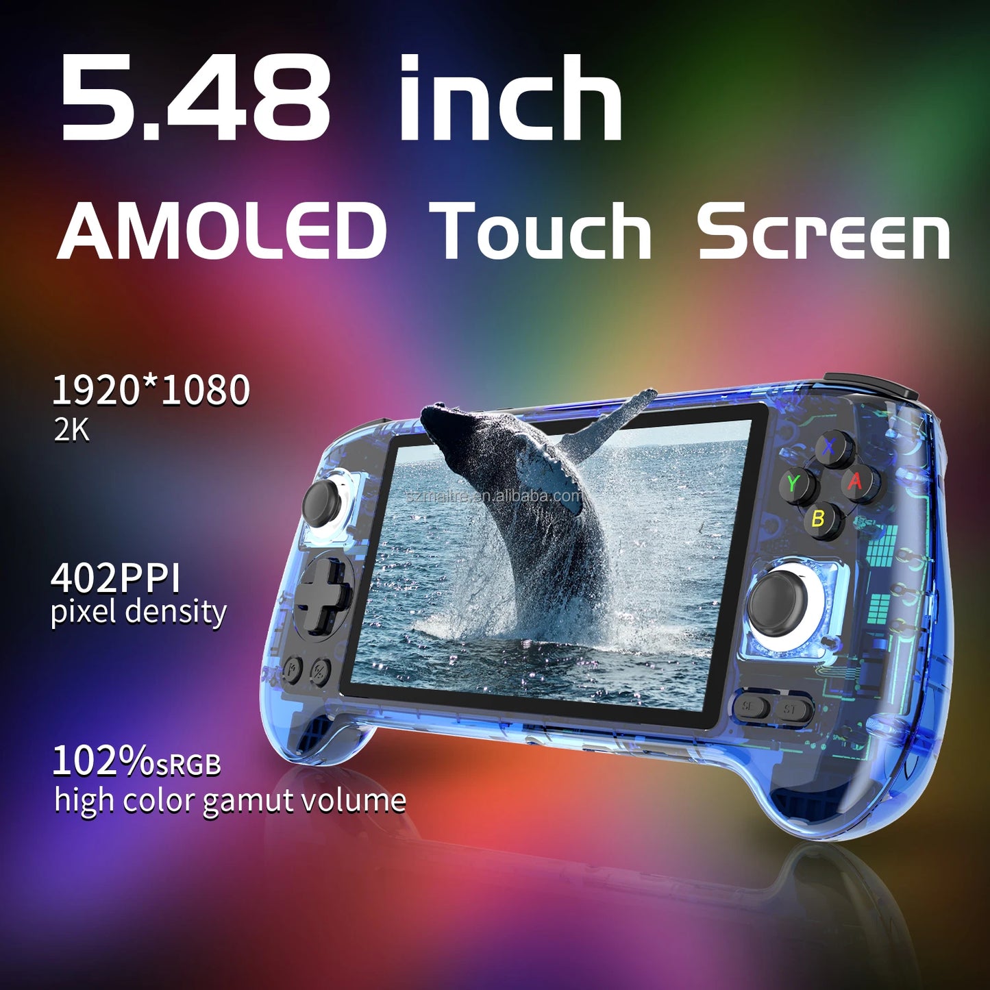 Anbernic RG556 – Konsola Retro 5,48'' AMOLED Dotyk, Android 13, Unisoc T820