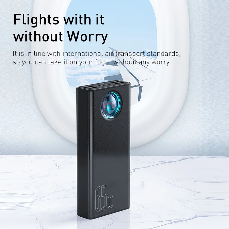 Baseus Powerbank 30000mAh 65W PD – szybkie ładowanie USB-C, duża pojemność - zdjęcie 4