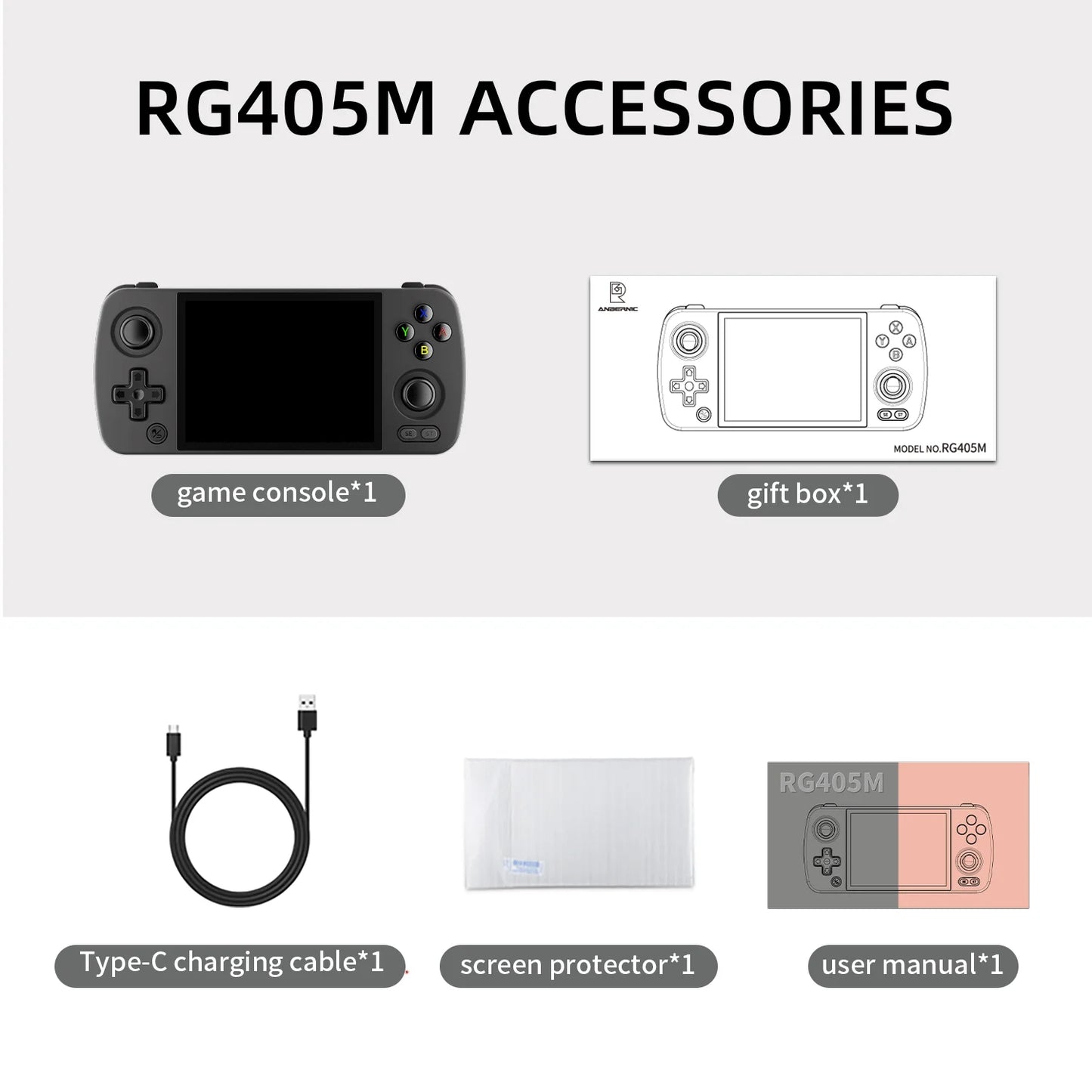 Anbernic RG405M – Konsola Retro 4'' IPS, Aluminium, Android 12, 4/128GB