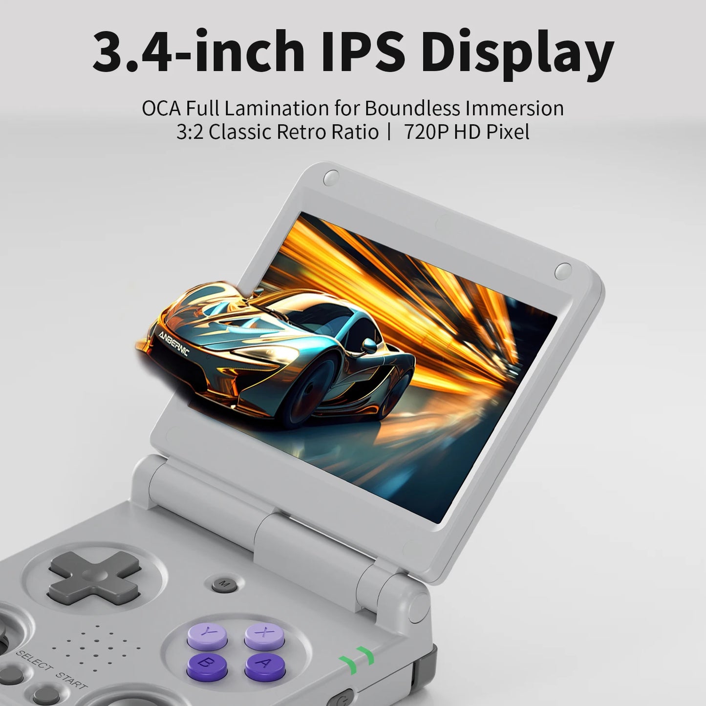 Anbernic RG34XX SP – Składana Konsola Retro 3,4'' IPS Widescreen, H700, Linux