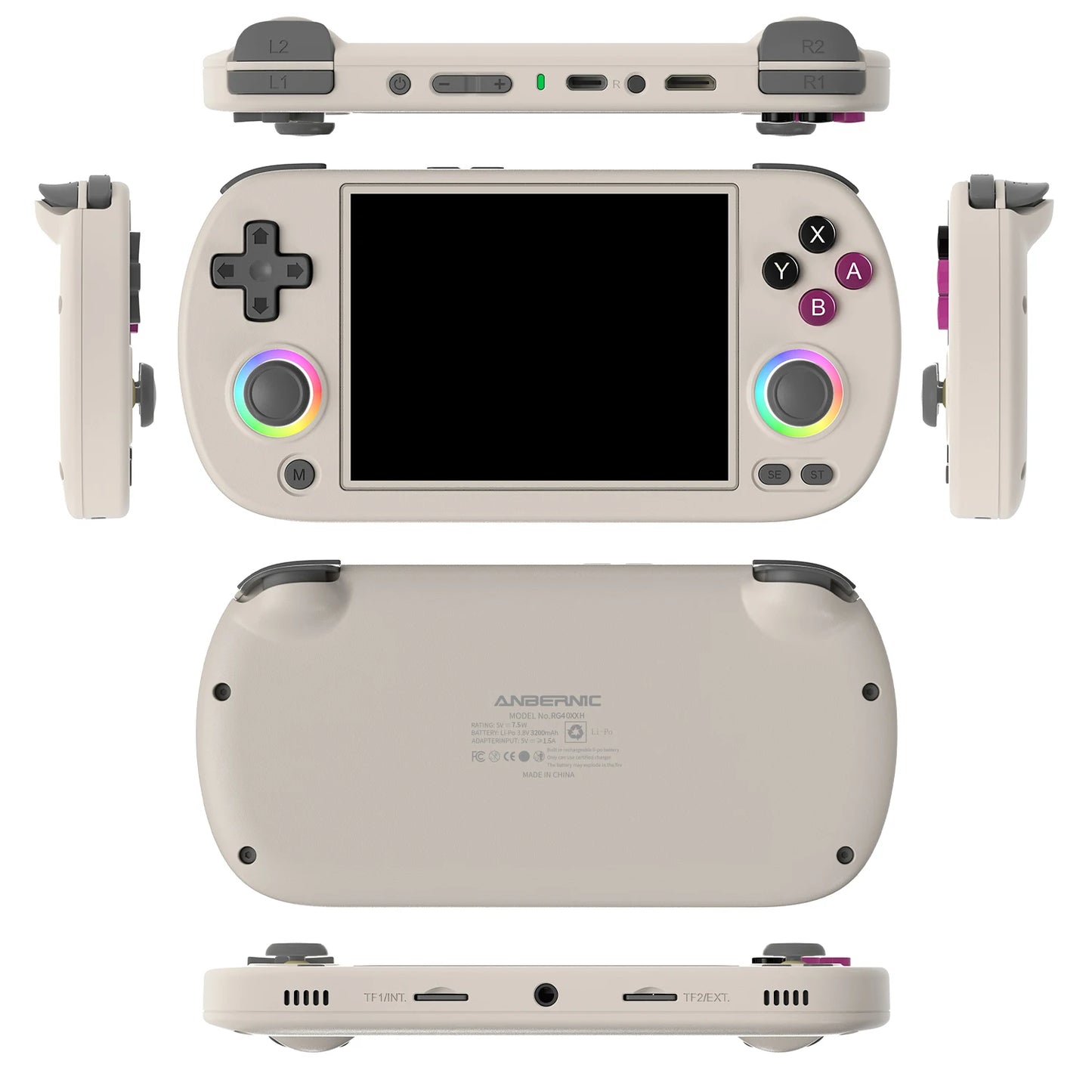 Anbernic RG40XX H – Konsola Retro 4'' IPS, Linux 64-bit, Joystick RGB, HDMI