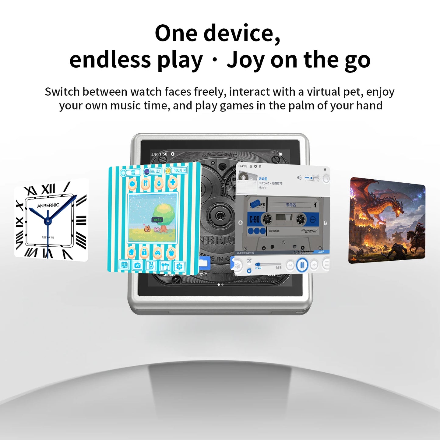 Anbernic RG Rotate Mini – Konsola Android 3,5'' Dotyk Obrotowy, Żyroskop 6-osiowy