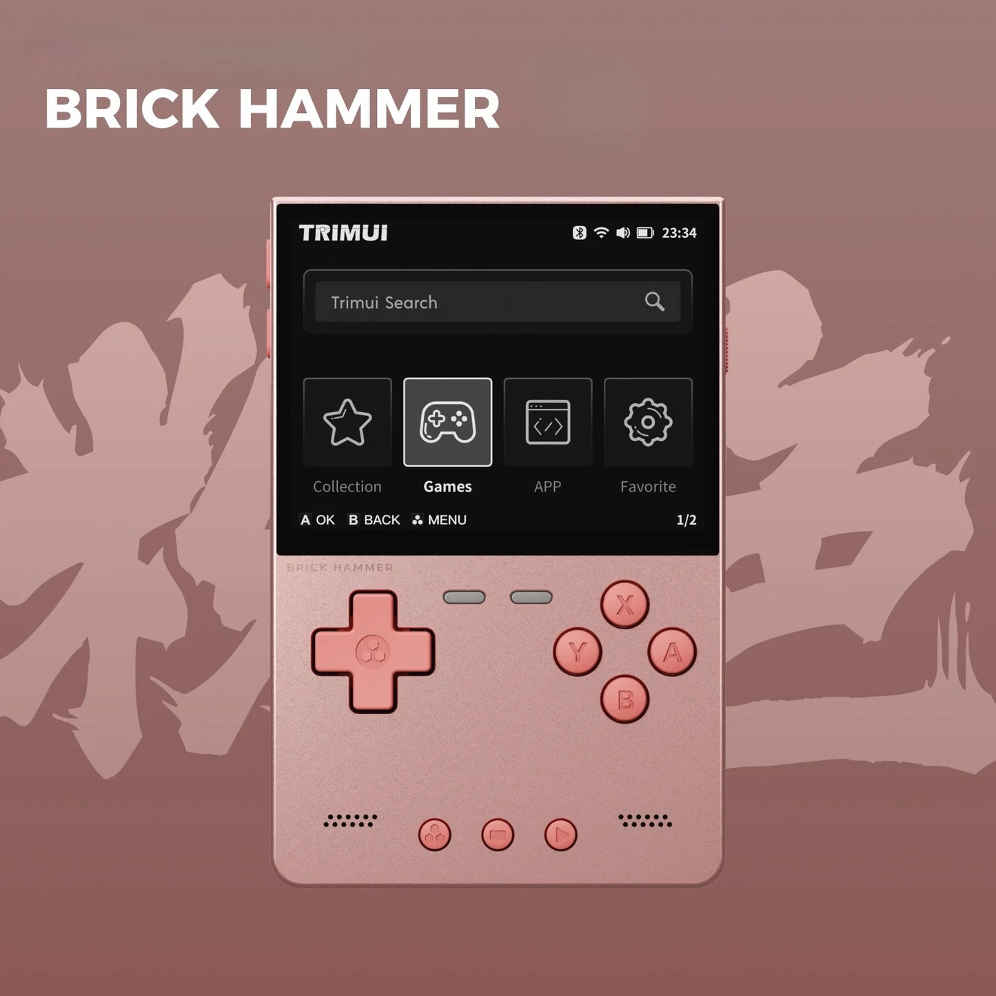 TRIMUI Brick Hammer – Metalowa Konsola Retro CNC Aluminium 3,2'' IPS, 64GB, Open Source