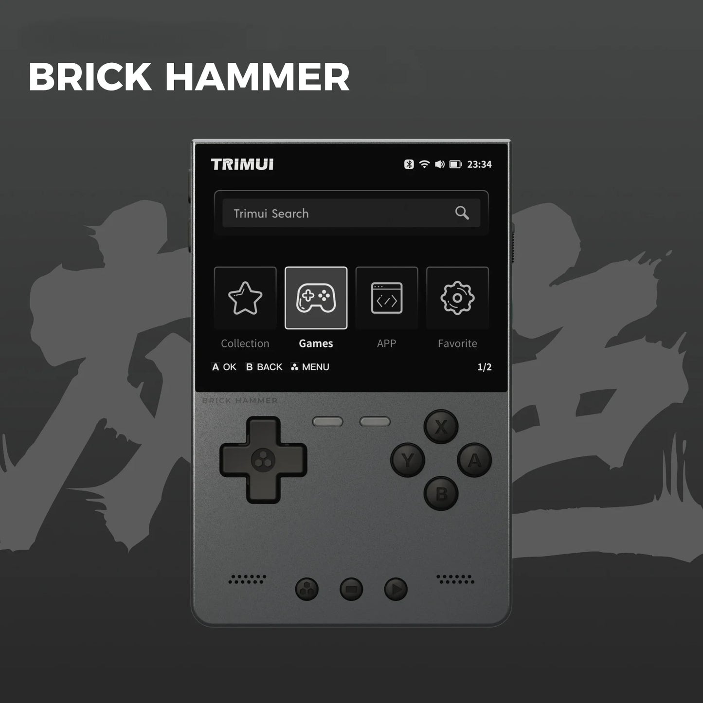 TRIMUI Brick Hammer – Metalowa Konsola Retro CNC Aluminium 3,2'' IPS, 64GB, Open Source