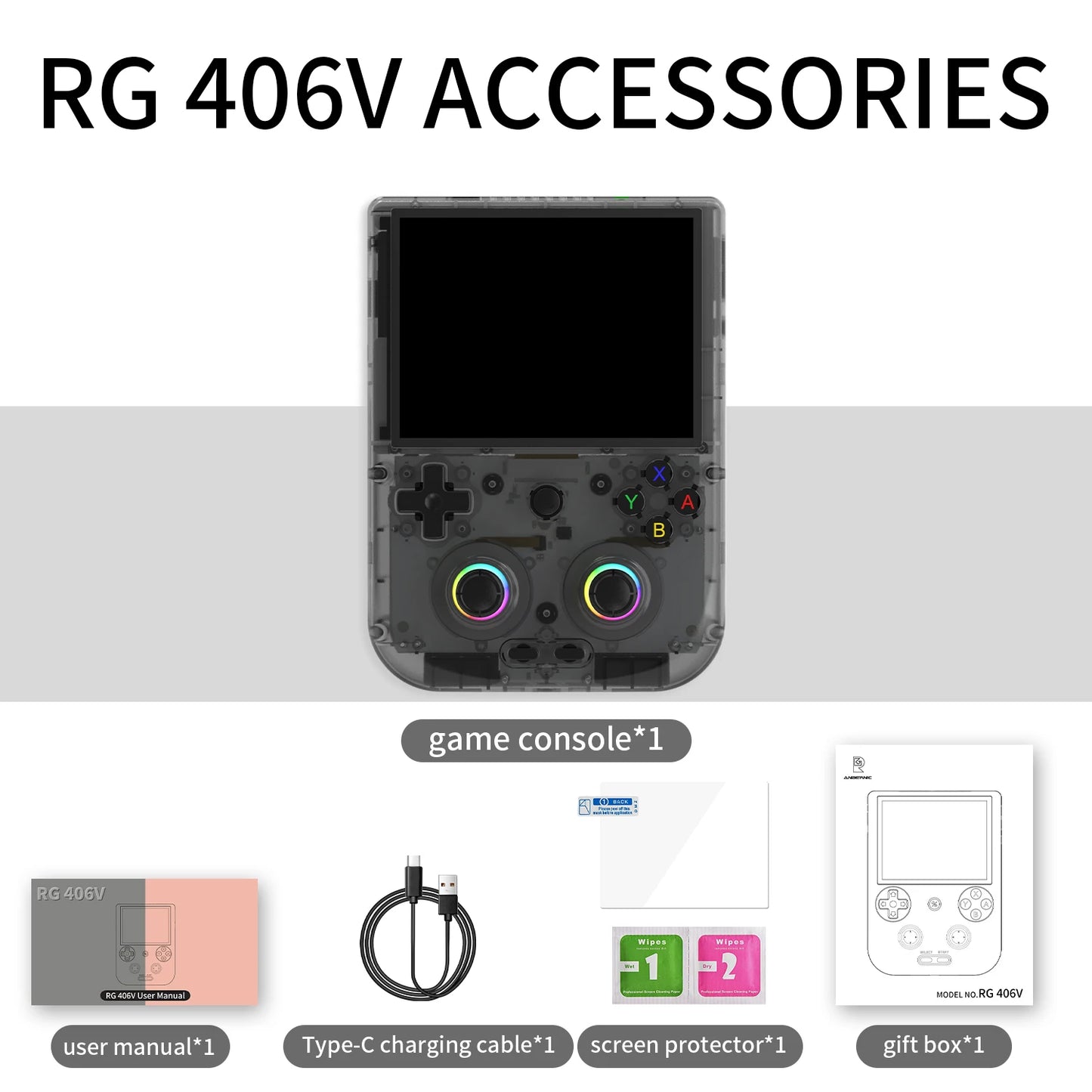 Anbernic RG406V – Konsola Retro 4'' IPS Dotyk Pionowa, Android 13, Unisoc T820