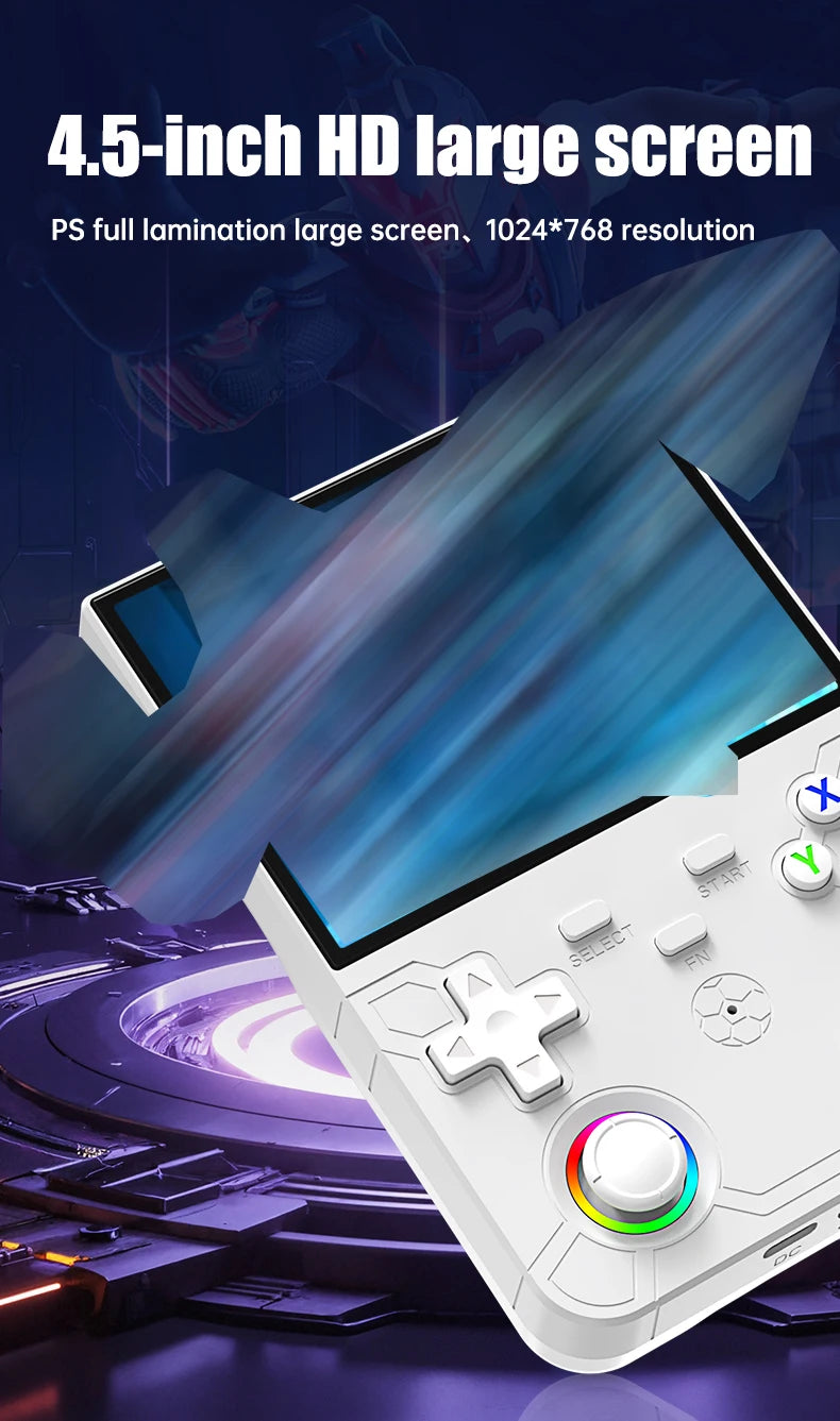 R36 Ultra X – Konsola Retro Handheld 4,5'' IPS, RK3326, Linux, WiFi, 64GB (20 000+ Gier)