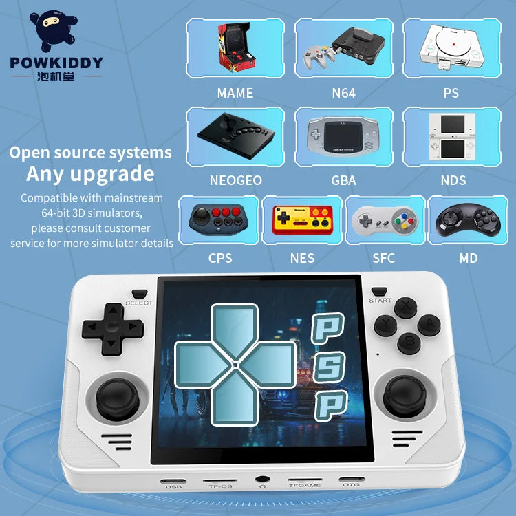 POWKIDDY RGB30 – Konsola Retro 4'' IPS 720×720, RK3566, Linux, WiFi 5G, 64GB (Tryb 2 Graczy)