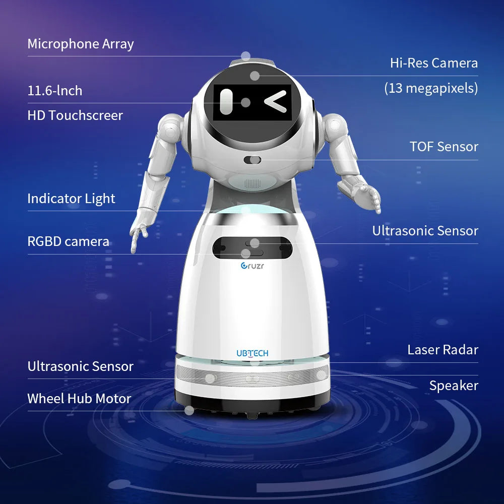 UBTECH Cruzr – Inteligentny Robot Usługowy z Rozpoznawaniem Twarzy, Nawigacją i Obsługą Klienta