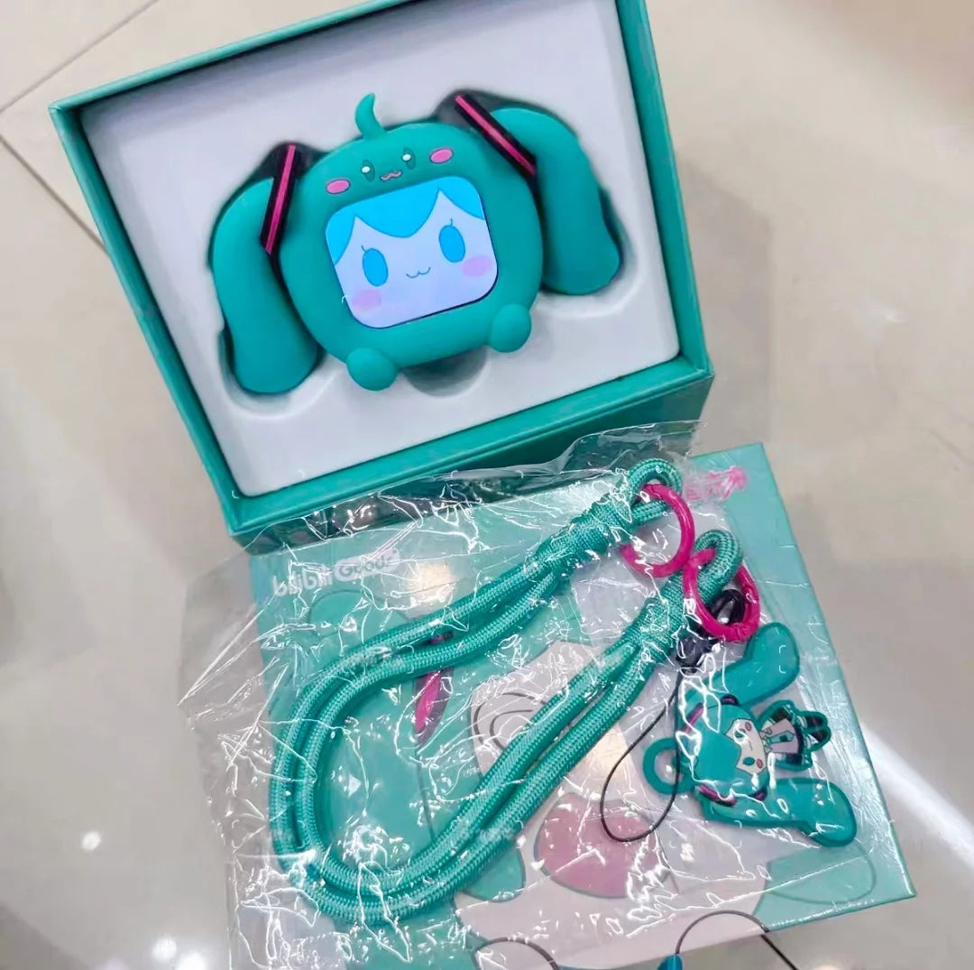 Słuchawki Bluetooth Hatsune Miku CUBE FACE – Ekran LCD, Różne Zestawy