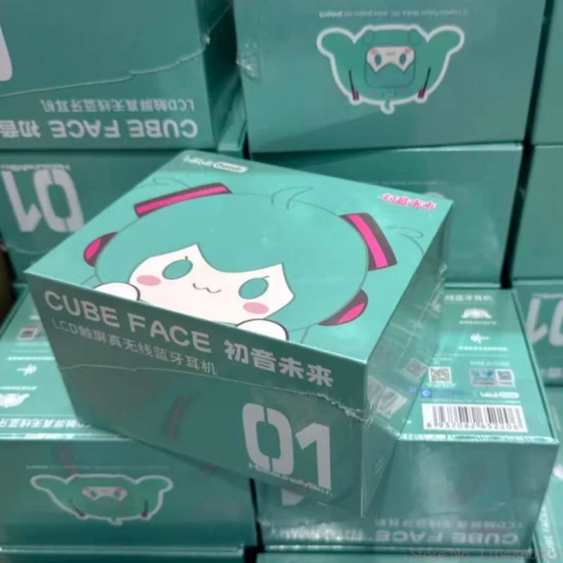 Słuchawki Bluetooth Hatsune Miku CUBE FACE – Ekran LCD, Różne Zestawy