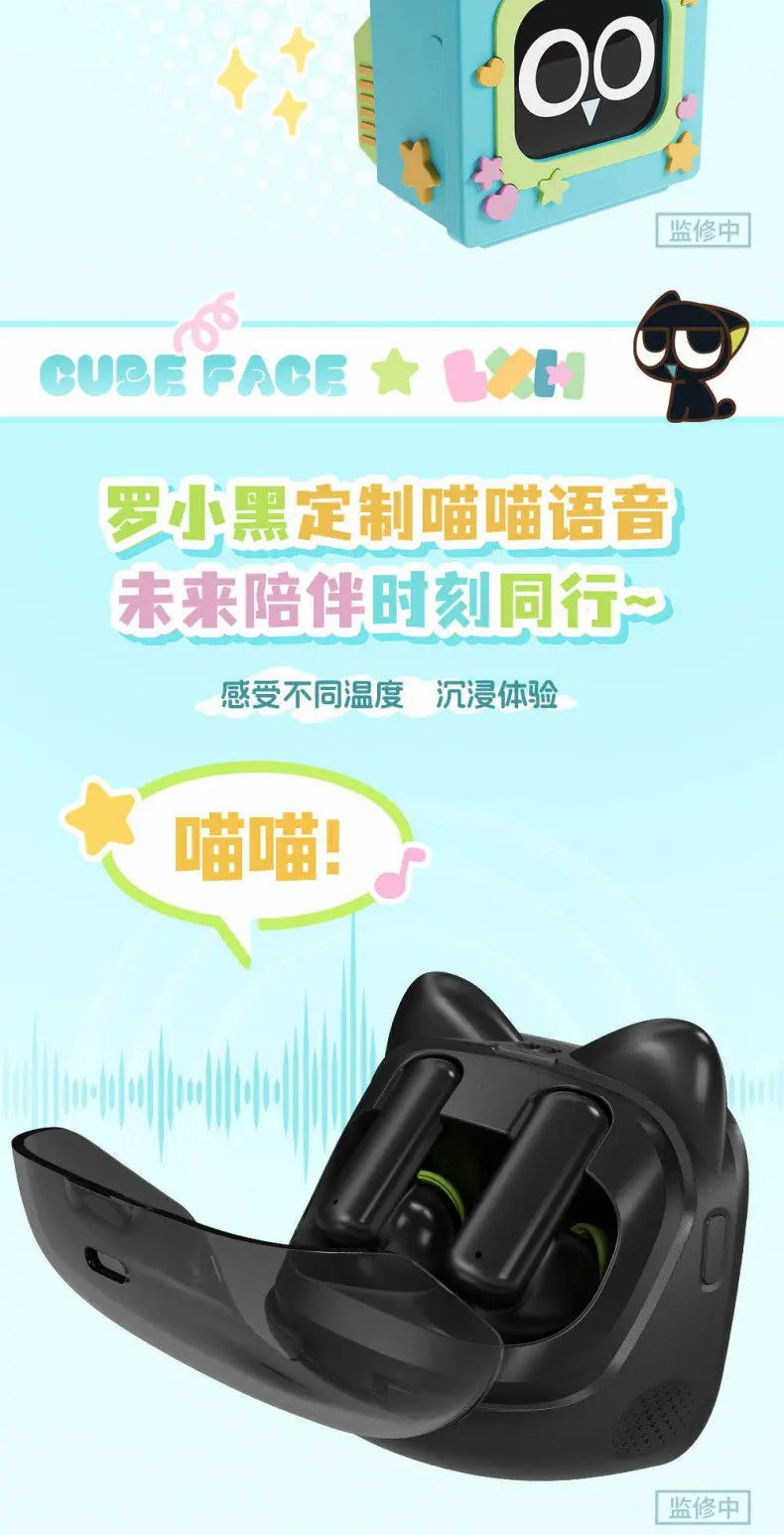 Cubeface Luo Xiao Hei – Słuchawki Bluetooth 5.3 z Ekranem LCD | Bilibili Anime