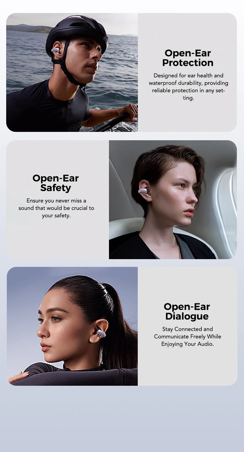Erazer XF28 Ear Clips Bezprzewodowe Słuchawki Bluetooth 6.0 z Funkcją Tłumaczenia, Stabilne Mocowani - zdjęcie 9